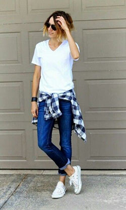 V neck shirt outfit, Casual wear: blue jeans outfit,  Slim-Fit Pants,  shirts,  Casual Outfits  