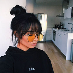 Most popular suggestions for bangs hairstyles instagram, Lace wig: Lace wig,  Long hair,  Hairstyle Ideas,  Black hair,  Bun Hairstyle  