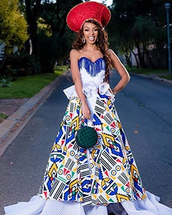 Modern ndebele print dresses, African Dress: Sleeveless shirt,  African Dresses,  Strapless dress,  Ankara Outfits  