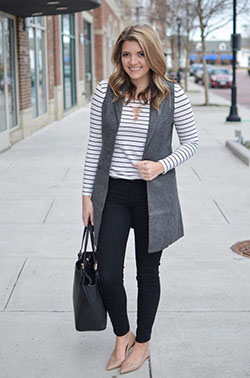 Outfits with grey vest, Casual wear: Office Outfit,  Suit jacket,  Casual Outfits,  down vest  