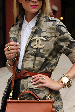 Casual outfit ideas for camouflage chanel, Military camouflage: Military camouflage,  Casual Outfits,  Military Jacket Outfits  