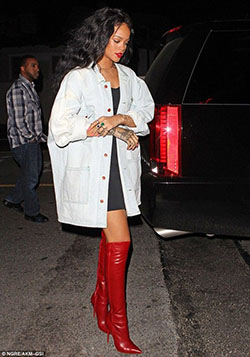 Wonderful collection of rihanna red boots, Thigh-high boots: Boot Outfits,  Stock photography,  Christian Louboutin,  Rihanna Style  