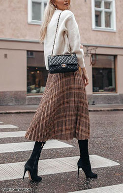 Outfit With Pleated Skirts, Metallic Pleated Skirt: Skirt Outfits  