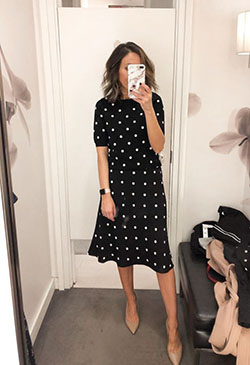 Casual Style For Women, Casual wear, Polka dot: Casual Outfits,  Evening gown,  fashion blogger,  Polka dot,  Ann Taylor,  Embroidery Dress  