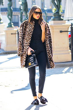 Olivia culpo leopard print, Animal print: Fur clothing,  Slim-Fit Pants,  Animal print,  Fake fur,  Jacket Outfits  