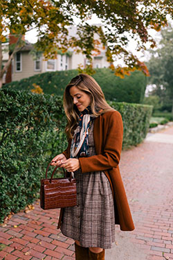 Gal meets glam plaid dress: fashion blogger,  Brown Outfit  