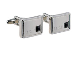 INITIAL PERSONALISED JULY BIRTHSTONE (RUBY RED) CUFFLINKS £24.99: initial cufflinks  