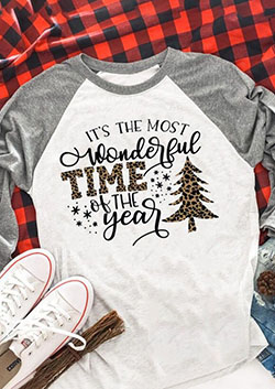 Get stylish look with christmas shirts, Christmas Day: Christmas Day,  Santa Claus,  Christmas tree,  party outfits,  Raglan sleeve  