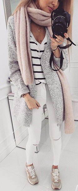 Cardigan outfits for girls, Casual wear: winter outfits,  Sneakers Outfit,  Casual Outfits,  Cardigan  