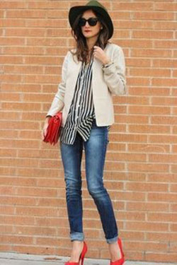 Outfits With Red Shoes, Casual wear, High-heeled shoe: High-Heeled Shoe,  shirts,  Red Shoes Outfits  