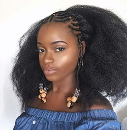 Fulani braids with afro, Fula people: Lace wig,  Crochet braids,  Box braids,  Braids Hairstyles,  Fula people,  Black hair  