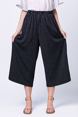 Celebrities choice elastic waist culottes, Capri pants: Clothing Ideas,  Capri pants,  Culottes Outfit  