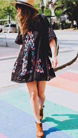 OMG! Nice fashion model, Free People: Bell sleeve,  mini dress,  Floral Dresses  