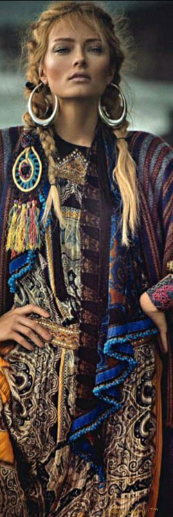 Nice and decorative gypsy style, Bohemian style: Bohemian style,  Hairstyle Ideas  