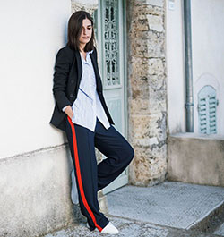 Side stripe trousers: Trouser Outfits,  Stripe Trousers  