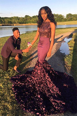 Long train mermaid prom dress: Evening gown,  Sleeveless shirt,  Prom outfits,  Prom Suit  