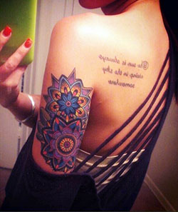 Mandala colored tattoo arm, Sleeve tattoo: Sleeve tattoo,  Body art,  Tattoo artist,  Tattoo Ideas  