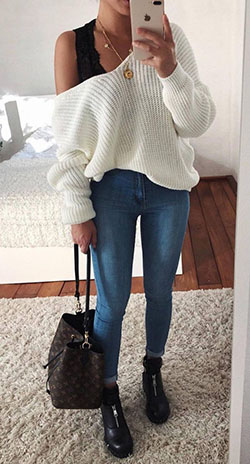 White Outfit Ideas With Sweaters: Sweaters Outfit  