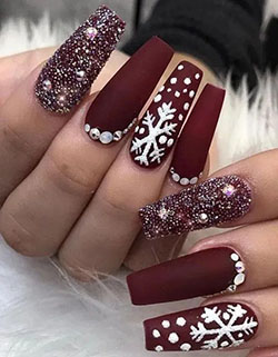 Long cute christmas acrylic nails: Christmas Day,  Nail Polish,  Nail art,  Gel nails,  Artificial nails,  Pretty Nails  