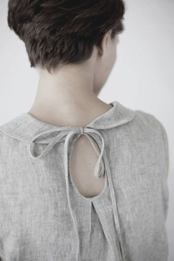 grey Bare Back Outfits, Cashmere wool, Boat neck: Bare Back Dresses  
