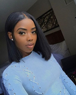 Pretty Black Women, Artificial hair integrations, head hair: Lace wig,  Bob cut,  Hair Color Ideas,  Hairstyle Ideas,  Black Women,  Black hair  