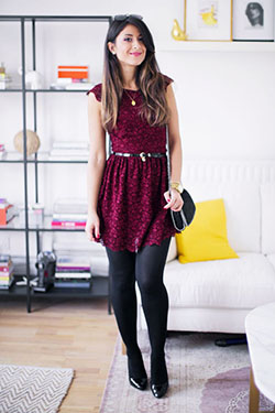 Winsome ideas for mimi ikonn outfit, Little black dress: High-Heeled Shoe,  Ballet flat,  VESTIDO CORTO,  Tights outfit  