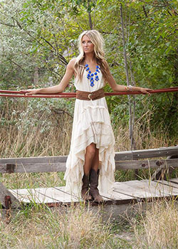 Country themed wedding dresses: Wedding dress,  Cowboy boot,  Bridesmaid dress,  Maxi Dress Shoes  