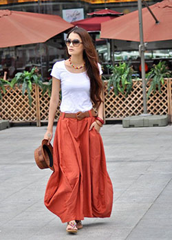 Totally my style long summer skirts, Long Maxi Skirt: Long Skirt,  Skirt Outfits,  Maxi dress,  Fashion week,  Casual Outfits,  Twirl Skirt,  High-Low Skirt,  Swing skirt  