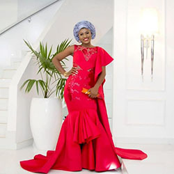 Aso Ebi Styles, Fame and Partners, Fashion in Nigeria: Evening gown,  Aso ebi,  Hairstyle Ideas,  Formal wear,  Aso Ebi Dresses  