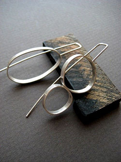 Asymmetrical Earrings Korean, Earrings : Big earrings, Sterling silver: Lapel pin,  Costume jewelry,  Earrings,  Jewelry design  