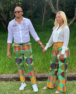 African print short for couple: African Dresses,  Kitenge Couple Outfits  