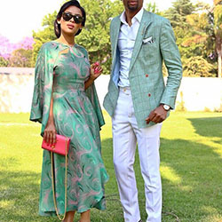 Traditional wedding couple guest outfit: African Dresses,  Roora Dresses  