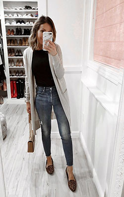 Outfits with grey cardigan, Casual wear: winter outfits,  Slim-Fit Pants,  College Outfit Ideas,  Casual Outfits  