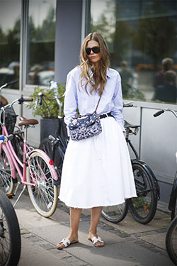 Outfits With White Skirt, Caroline Brasch Nielsen, Copenhagen Fashion Week: party outfits,  Skirt Outfits,  Fashion week,  Street Style,  High-Low Skirt  