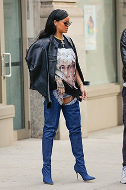 Manolo blah i rihanna, Thigh-high boots: Rihanna Style,  Chap boot,  Manolo Blahnik  