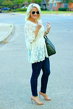 Blue Jeans Top Combination: blue jeans outfit  