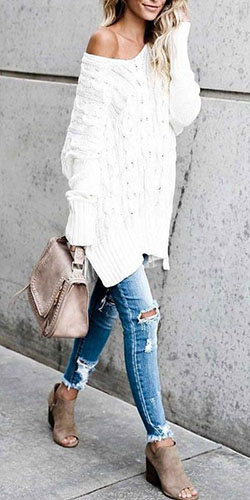 Fabulous & cool chunky sweater outfits, Casual wear: winter outfits,  holiday outfit,  Casual Outfits  
