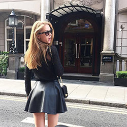 Stunning ideas for most sexy skirt, Casual wear: Dress code,  Skater Skirt,  Skirt Outfits,  Leather skirt  