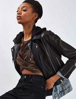 Perfectly designed fashion model, Leather jacket: Sleeveless shirt,  Leather jacket,  fashion model,  Hot Fashion  