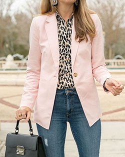 Just lovely blazer rosa vieja, Formal wear: Animal print,  Informal wear,  Formal wear,  Business Outfits  