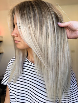 Medium length blonde balayage hair: Bob cut,  Long hair,  Hairstyle Ideas,  Short hair,  Layered hair,  Hair highlighting  