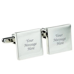 ENGRAVED DELUXE SQUARE CUFFLINKS £19.99: initial cufflinks  