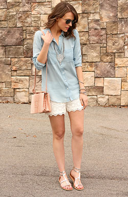 Outfits With Lace Shorts, Knee highs, Casual wear: Slim-Fit Pants,  Shorts Outfit,  Knee highs,  Casual Outfits,  Lace short  
