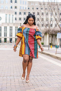 African off the shoulder dress: African Dresses,  Plus size outfit  
