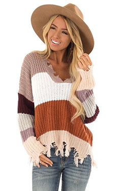 Most popular ideas for striped frayed sweater, Crew neck: winter outfits,  Crew neck,  Polo neck,  Fashion accessory,  Casual Outfits,  Sweaters Outfit,  Stripe Sweater  