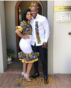 Modern african attire for couples 2019: Wedding dress,  African Dresses,  Aso ebi,  Kitenge Couple Outfits  