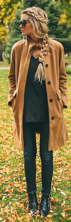 Fall outfits with braids, Long hair: winter outfits,  Long hair,  Hairstyle Ideas,  Street Style  