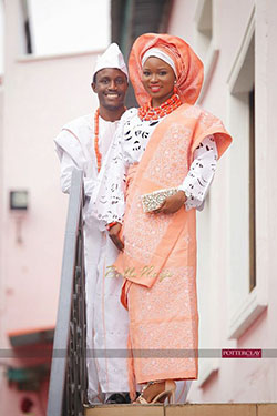 Groom bride yoruba traditional wedding attire: Nigerian Dresses  
