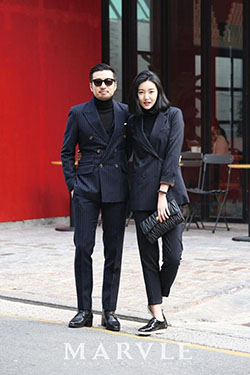 His And Hers Matching Black Formal Outfits: Couple costume,  Matching Formal Outfits,  Street Style  