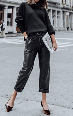 Pants outfit ideas how to wear leather pants 2019: Tiger Mist,  Artificial leather,  Leather Pant Outfits  